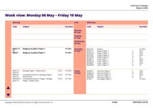 Exam timetable May/June 2024 GCSE, AQA Certificates, ELC, .
